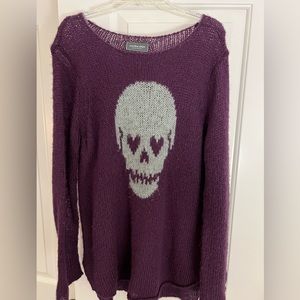 wooden ships purple skull sweater